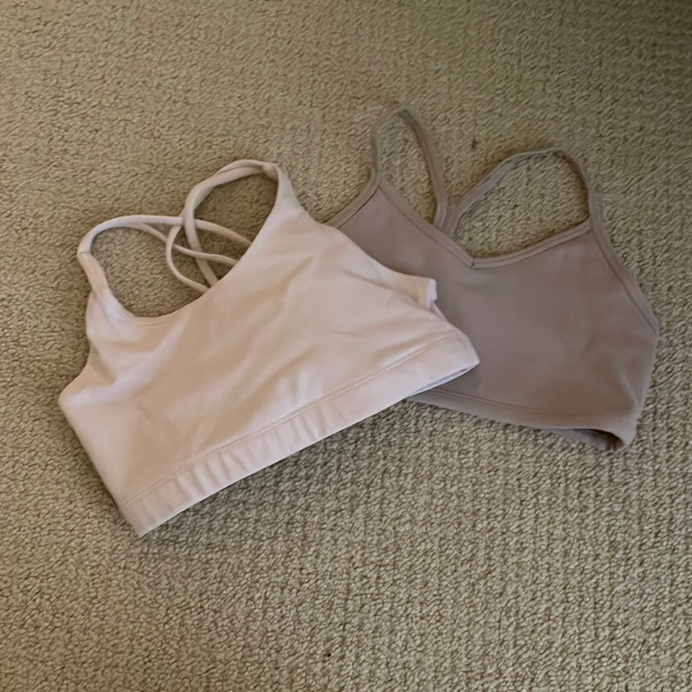 athleta girl sports bras (purple and pink)